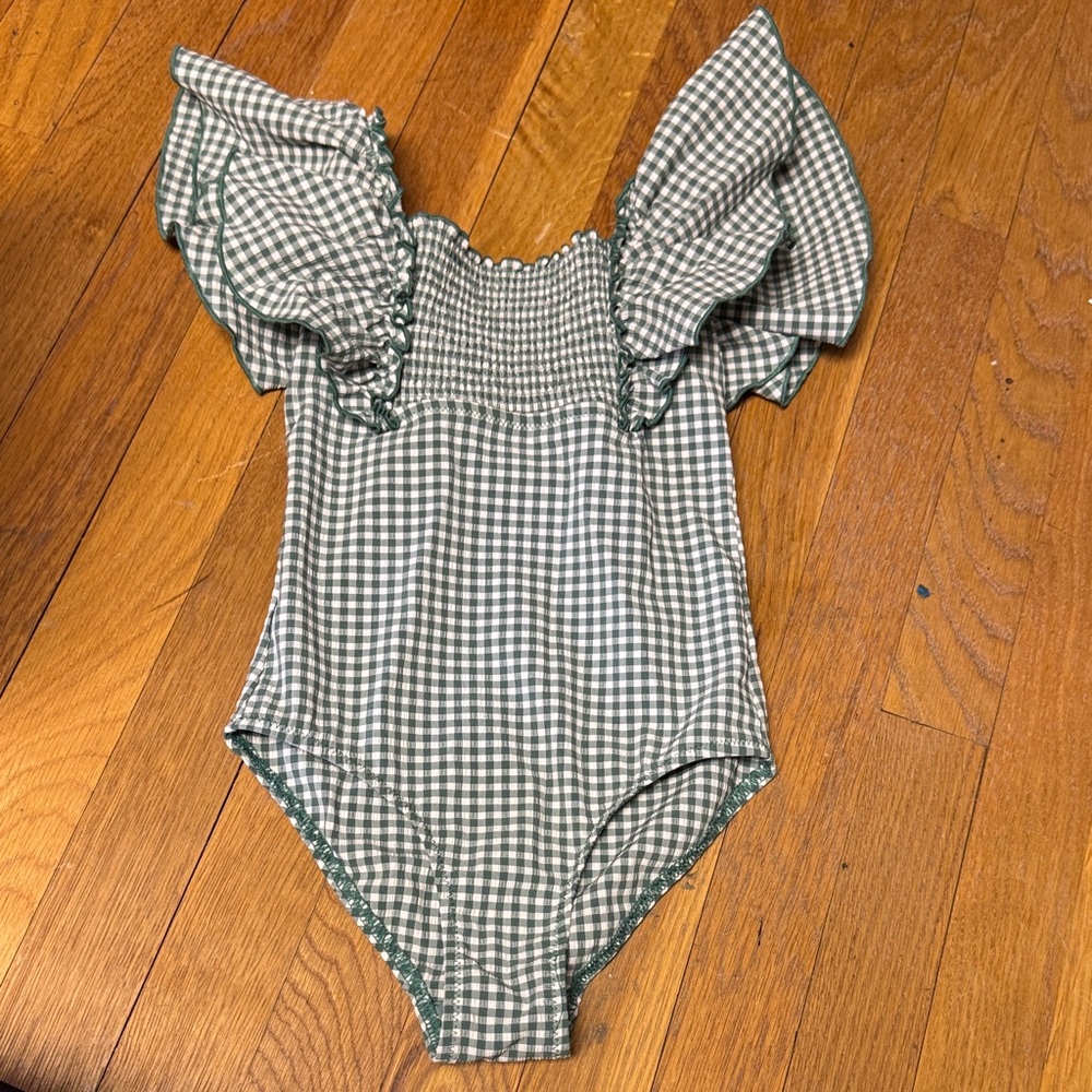 Charming Checkered Kids Swim One Piece